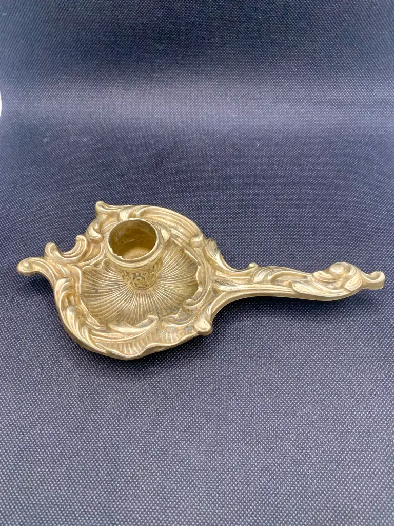 Bougeoir vintage en laiton – Style baroque/rococo
